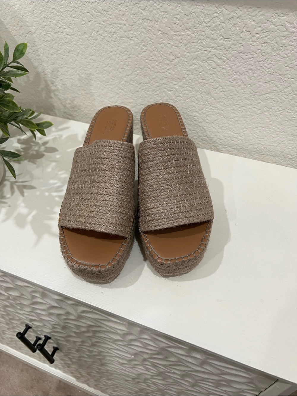 Woven Espadrille Wedge Slide - Taupe - Picture 3 of 6